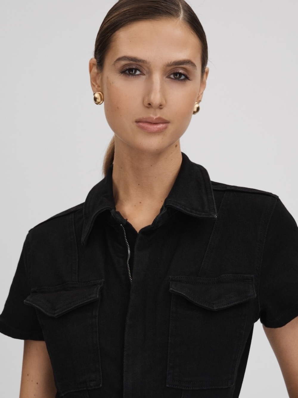 NWT Good American Fit for Success Jumpsuit Black Denim Size Large - Picture 4 of 11